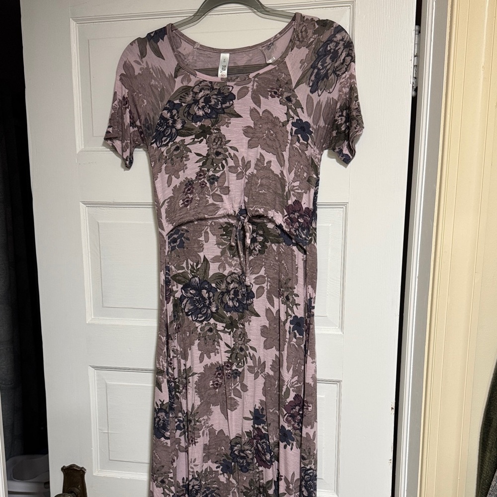 Latched Mama Floral Print Midi Nursing Dress